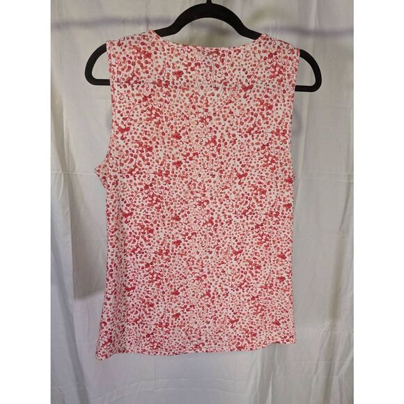 Ann Taylor Red ane White Sleeveless Blouse Women's Size Medium - Picture 2 of 4